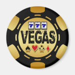 VEGAS-GOLD UND SCHWARZER POKER-CHIP KÜHLSCHRANKMAGNETE