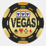 VEGAS-GOLD UND SCHWARZER POKER-CHIP STICKER