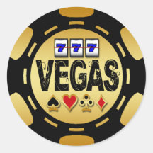 VEGAS-GOLD UND SCHWARZER POKER-CHIP STICKER