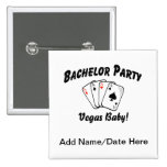 Vegas-Junggeselle-Party Buttons