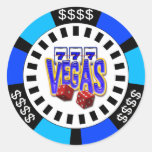 VEGAS-POKER-CHIP RUNDER AUFKLEBER