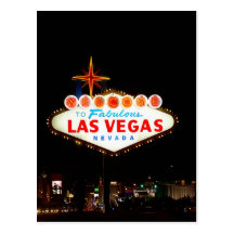 Vegas-Zeichen-Lit oben Postkarte