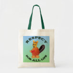 Vegetarian squirrel colorful background canvas bag