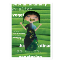 Vegetarier ist kein alien! postkarten