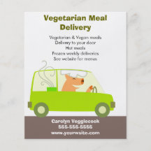 Vegetarischer Mahlzeit-Zustelldienst Personalisierte Flyer