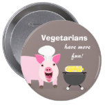 Vegetarischer Schwein-Knopf Buttons