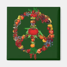 Veggie-Friedenszeichen Kühlschrankmagnete