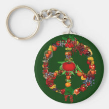 Veggie-Friedenszeichen Schlüsselanhänger