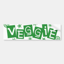 Veggie, für Vegetarier-und Vegans-Autoaufkleber