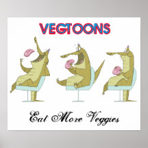 Vegtoons - essen Sie Veggies Plakatdruck