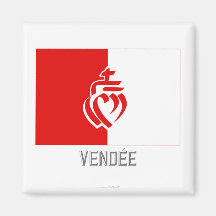 Vendée Flagge mit Namen Kühlschrankmagnet