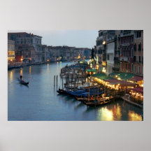 Venedig-Abends-großartiger Kanal Posterdrucke