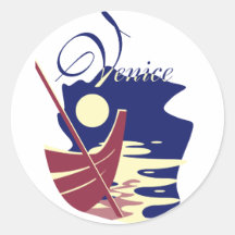 Venedig-Gondel Runder Sticker