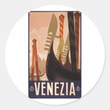 Venezia Reiseplakat 1920 Venedig, Italien Runder Sticker