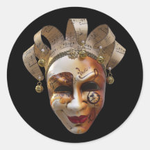 Venezianische Masken Runde Sticker