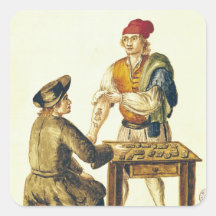 Venezianisches Tattooer Quadrataufkleber
