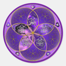 Venus-Blume des violetten Rosas der Liebe-schönen  Runder Aufkleber