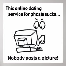 Verabredete online Geist-Halloween-Plakat