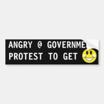 VERÄRGERT AN DER REGIERUNG, PROTEST, ZUM GLÜCKLICH AUTO AUFKLEBER