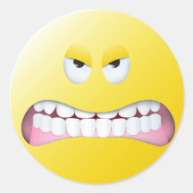 Verärgerter Smiley Runder Sticker