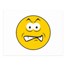 Verärgerter Verwirrungs-Smiley Postkarten