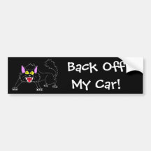 Verärgerter zischender schwarze Katzen-Cartoon Autosticker