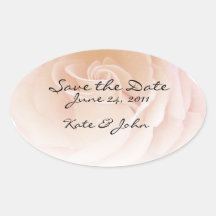 Verblaßter Rosen-Save the Date ovaler Aufkleber