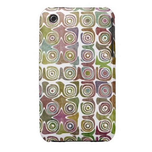 Verblaßter Schmutz Retro Swirlies u. Kreis-Muster iPhone 3 Case-Mate Hülle