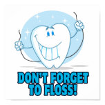 vergessen Sie nicht floss flossing Cartoonzahn poster