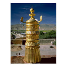 Vergoldetes Dachdetail, Tibet, China Postkarten