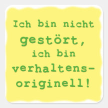 verhaltensoriginell quadratsticker