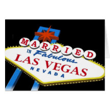 Verheiratet in der Las- Vegaszeichen-Karte