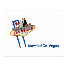 Verheiratet in der Vegas-Postkarten-Braut u. dem B