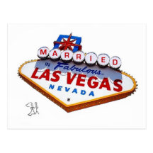 VERHEIRATET in fabelhafter Las- Vegaspostkarte