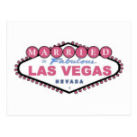 VERHEIRATET in fabelhafter ROSA Postkarte Las Vega