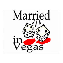 Verheiratet in Vegas (Würfel) Postkarte