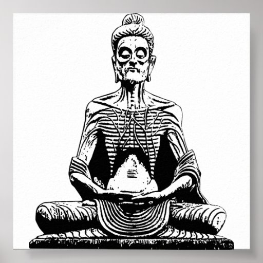 Verhungerndes Buddha-Riese-Plakat