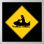 VerkehrsschildSnowmobile Posterdruck