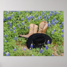 Verloren in den Bluebonnets Plakatdruck