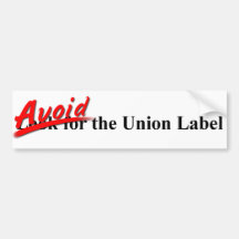 Vermeiden Sie den Gewerkschafts-Aufkleber Autoaufkleber