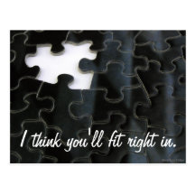 Vermisstes Puzzlespiel-Stück Postkarten