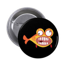 Verrückte Fische Anstecknadelbuttons