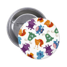 Verrückter Monster-Spaß-bunte Muster für Kinder Anstecknadelbuttons