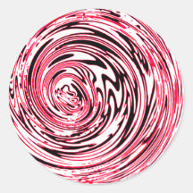 Verrückter rosa Strudel-Entwurf Runder Aufkleber