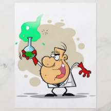 verrückter wütender Wissenschaftler-Cartoon Bedruckte Flyer