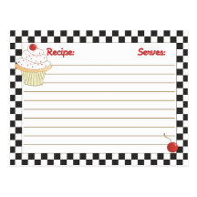 Verschickbare Kirschkuchen-Rezept-Karten Postkarte