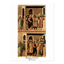 Verspotten von Christus durch Duccio Postkarte