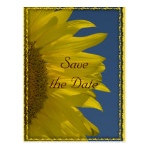 Vertikale Sonnenblume, die Save the Date Postkarte