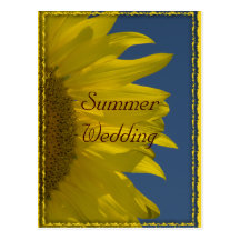 Vertikale Sonnenblume-Sommer-Hochzeits-Mitteilung Postkarte