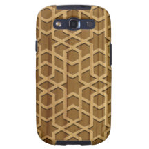 Verwickelt geschnitztes arabisches hölzernes Muste Samsung Galaxy S3 Etui